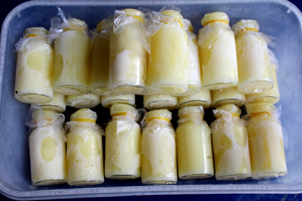 Sữa chúa có tác dụng làm đẹp da, ngừa lão hóa, tăng cường sức khỏe... hiện có giá bán 500.000 đồng/kg. Ảnh Việt Hùng.