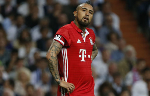 Vidal trong một trận đấu tại Champions League. Ảnh:Reuters.