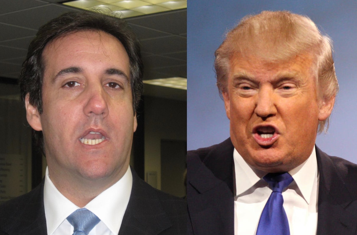 Tổng thống Trump (phải) và luật sư riêng của ông Michael Cohen - người vừa bị FBI khám xét nhà riêng và văn phòng làm việc. Ảnh Internet