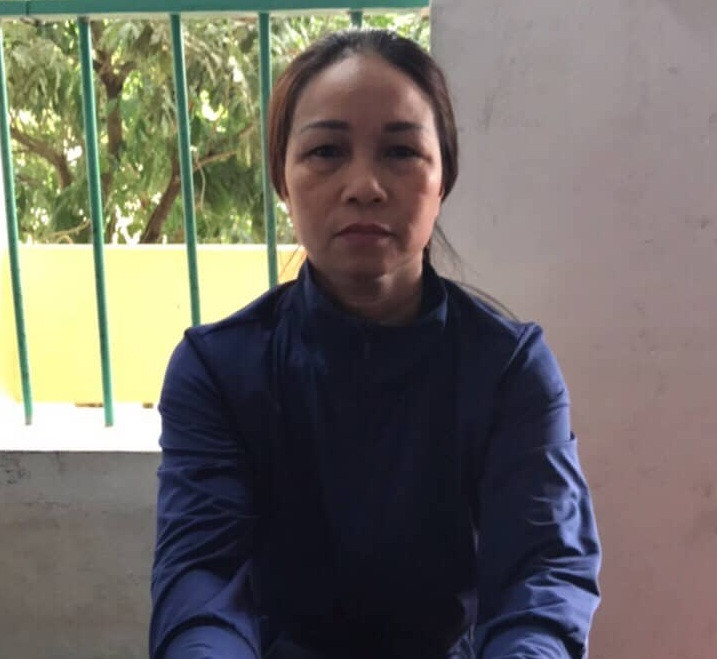 Nguyễn Thị Oanh tại cơ quan điều tra. Ảnh: Tiến Hùng.