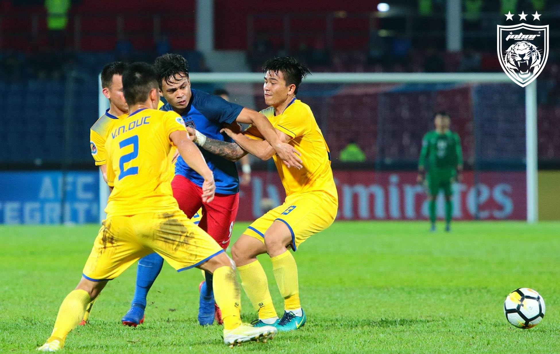 SLNA kết thúc cuộc phiêu lưu tại AFC Cup cùng với FLC Thanh Hóa tại vòng bảng. Ảnh: Johor DT