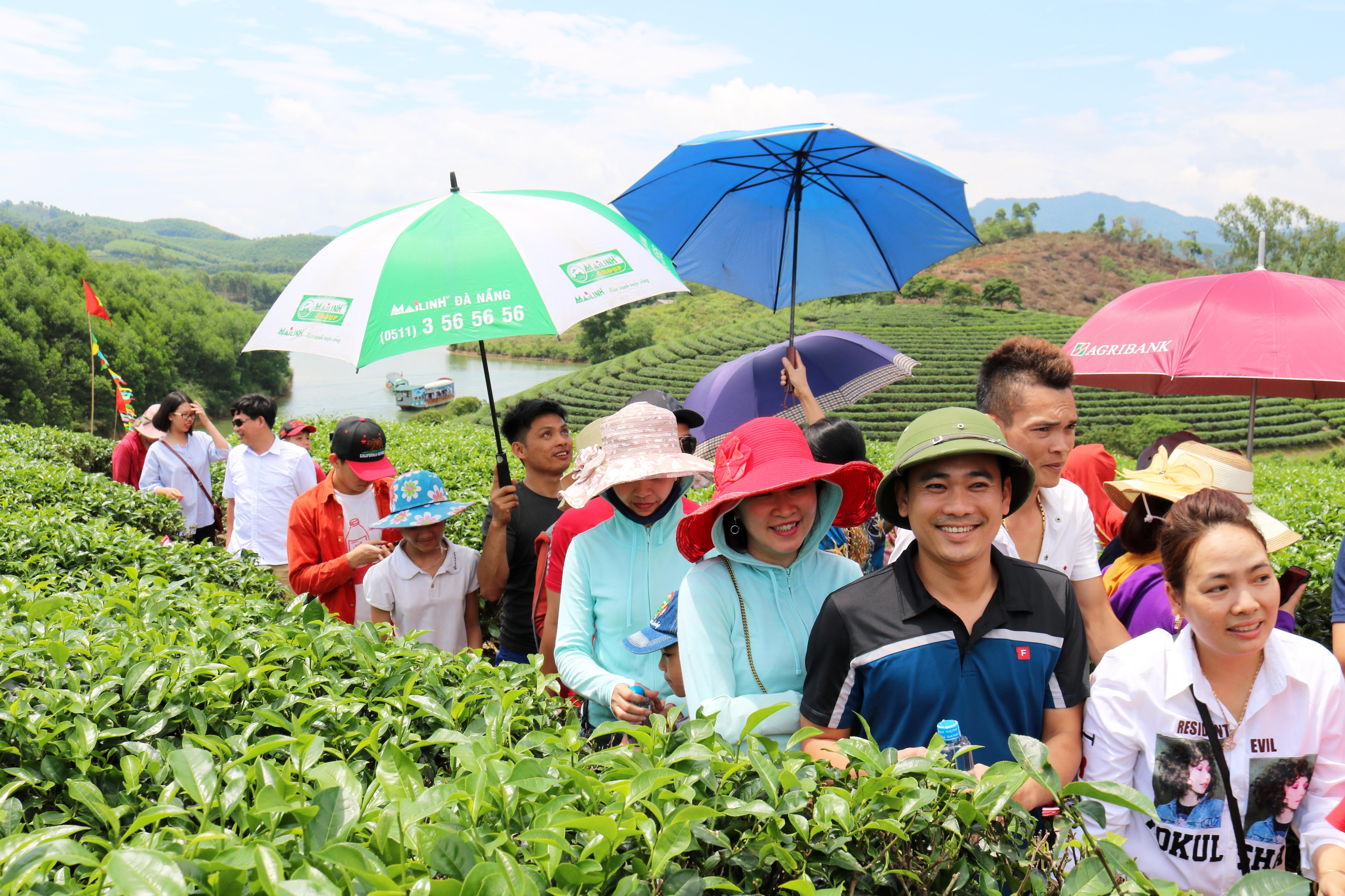 Đã quá trưa của ngày nghỉ cuối trong dịp lễ, du khách vẫn không ngừng nối nhau đổ bộ lên đảo chè.  Ảnh: Huy Thư