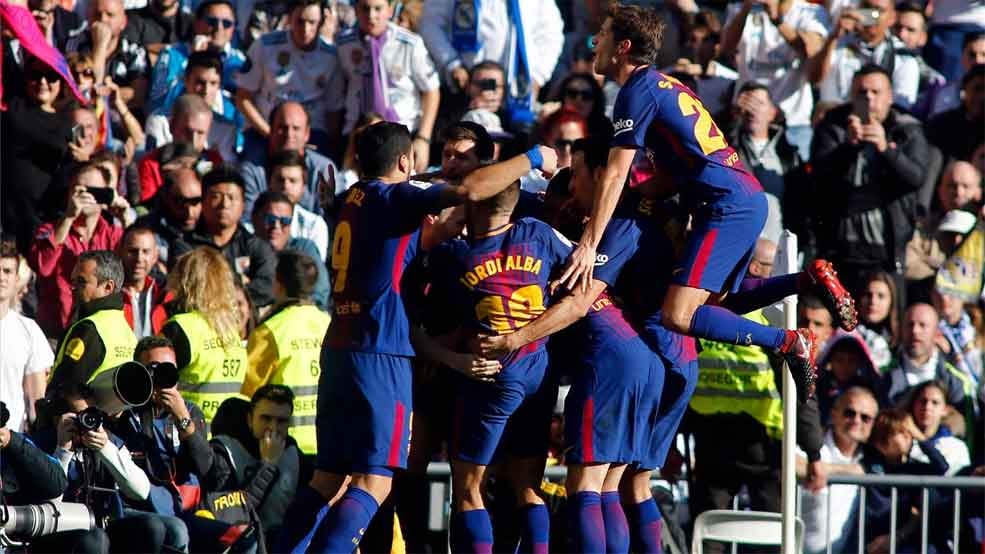 Barcelona giành chiến thắng 3 - 0 trong trận lượt đi trên sân Bernabeu. Ảnh: Internet