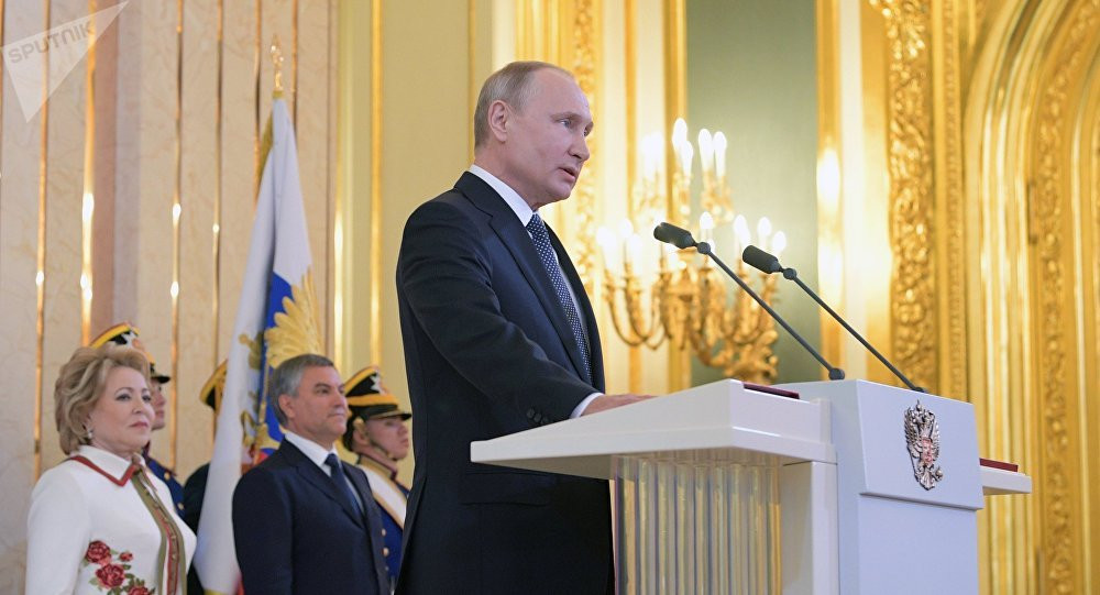 Ông Putin tuyên thệ nhận chức tổng thống lần thứ 4, ngày 7/5. Ảnh: Sputnik