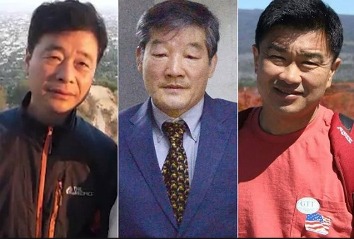 Từ trái sang,Kim Hak-song,Kim Dong-chul vàKim Sang-duk, ba công dân Mỹ bị Triều Tiên bắt.Ảnh:CNN.