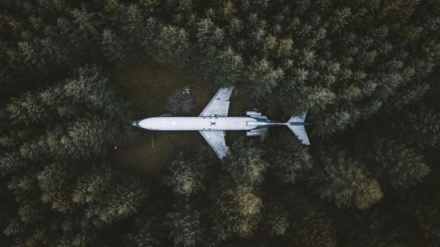 Chiếc máy bay Boeing 727 nằm trong rừng Hillsboro, bang Oregon, Mỹ. Ảnh do Anthony Intraversato chụp. Bức ảnh đẹp nhất của ngày 27/5 của National Geographic.