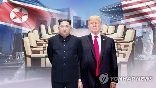 ổng thống Mỹ Donald Trump (phải) và nhà lãnh đạo Triều Tiên Kim Jong-un. Ảnh: Yonhap