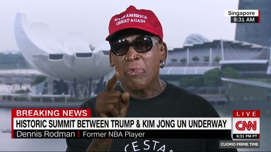 Ngôi sao bóng rổ Mỹ Dennis Rodman. Ảnh CNN