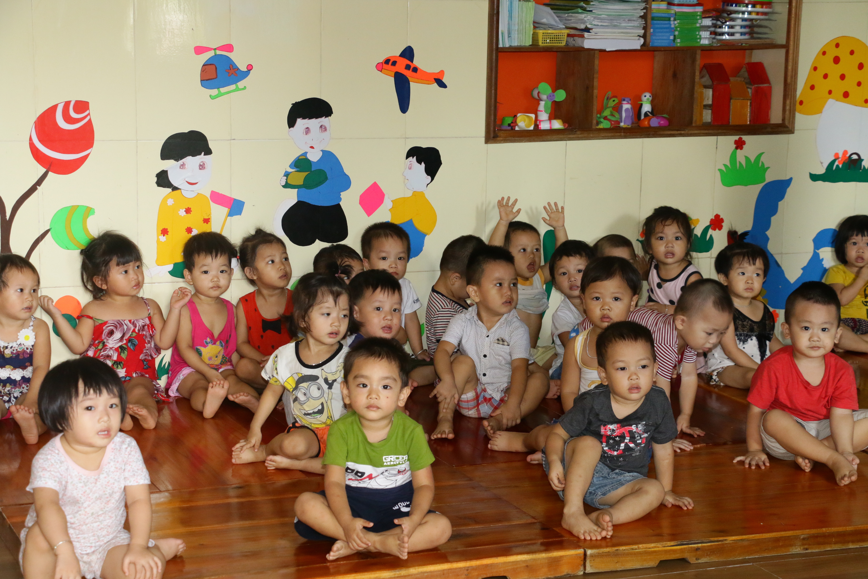 Học sinh cơ sở giáo dục mầm non độc lập ở thị trấn Thanh Chương