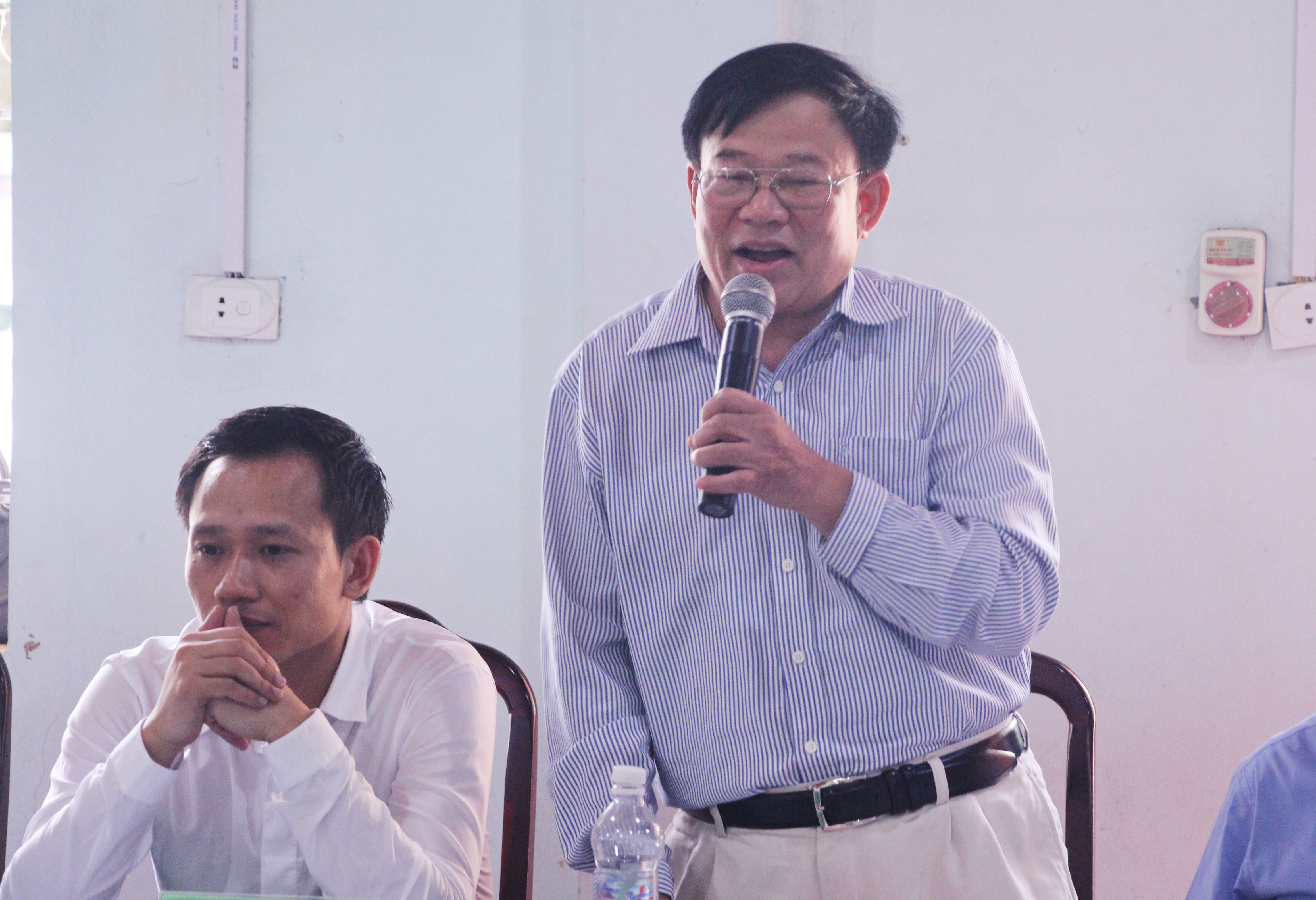 Ông Thái Huy Vinh - Phó Giám đốc Sở GD&ĐT phát biểu tại buổi làm việc. Ảnh: Đào Tuấn 