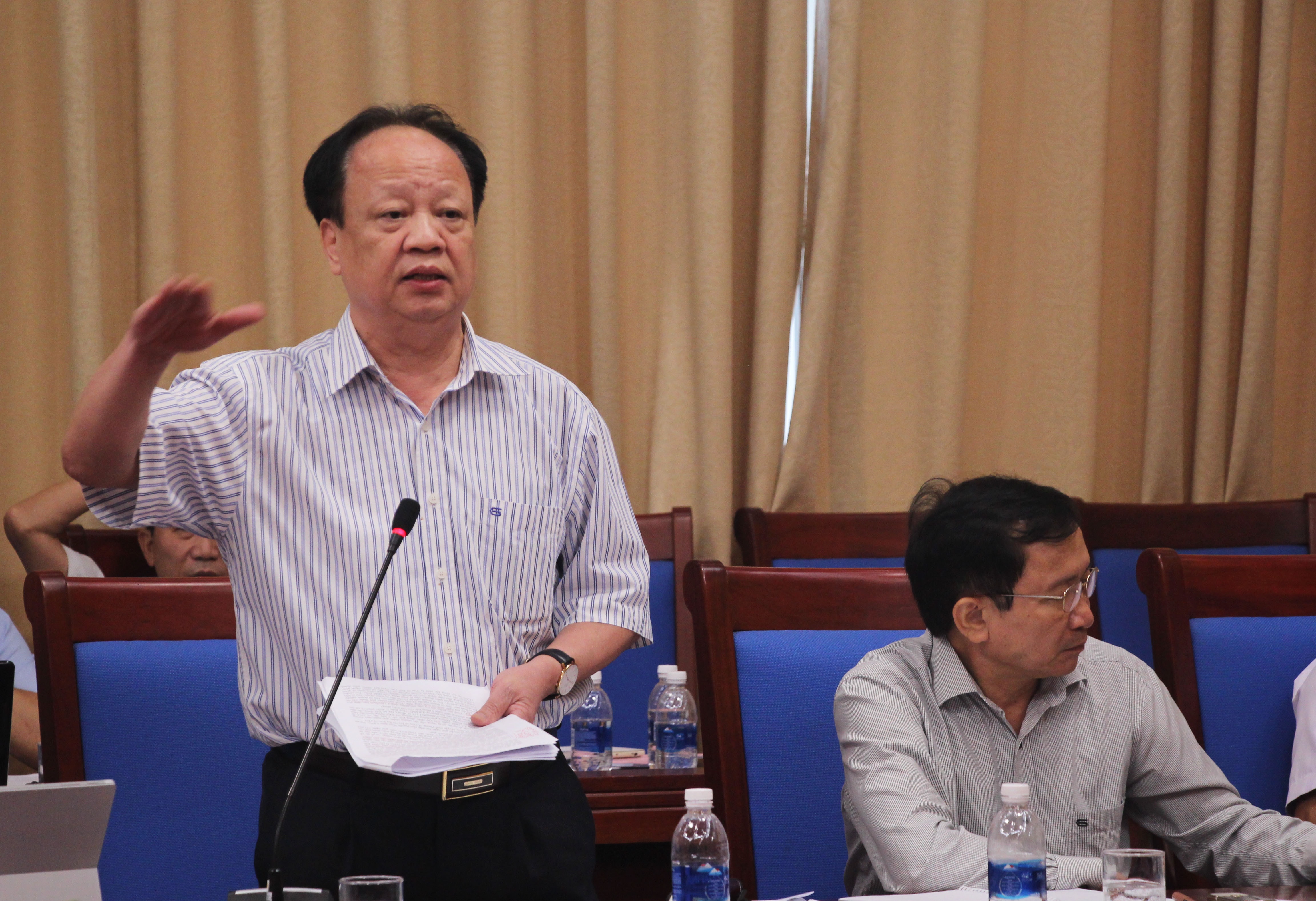 Ông Nguyễn Văn Độ - GĐ Sở KH&ĐT phát biểu tại buổi làm việc. Ảnh: Đào Tuấn 