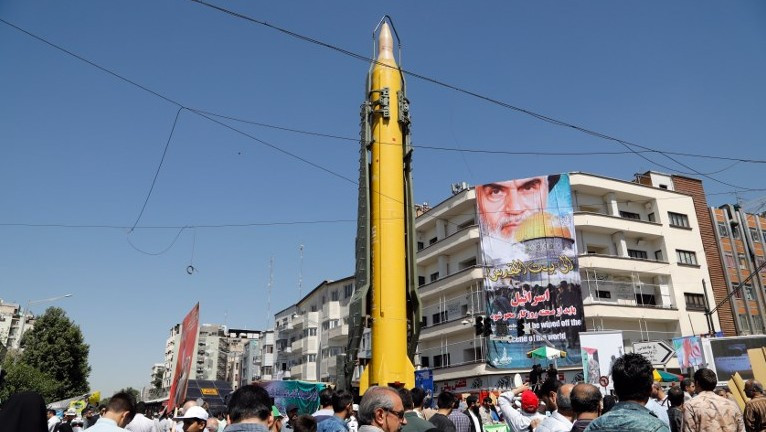 Tên lửa tầm xa Shabab-3 của Iran. Ảnh: AFP