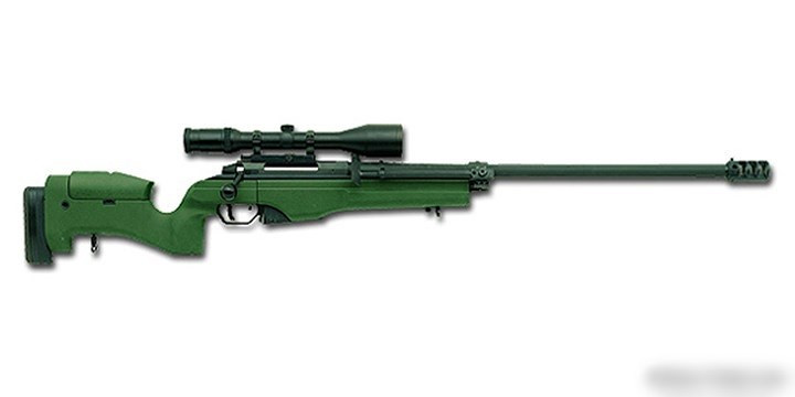 SAKO TRG 42 là súng bắn tỉa tầm xa của Phần Lan. Súng có gắn thiết bị giảm thanh.