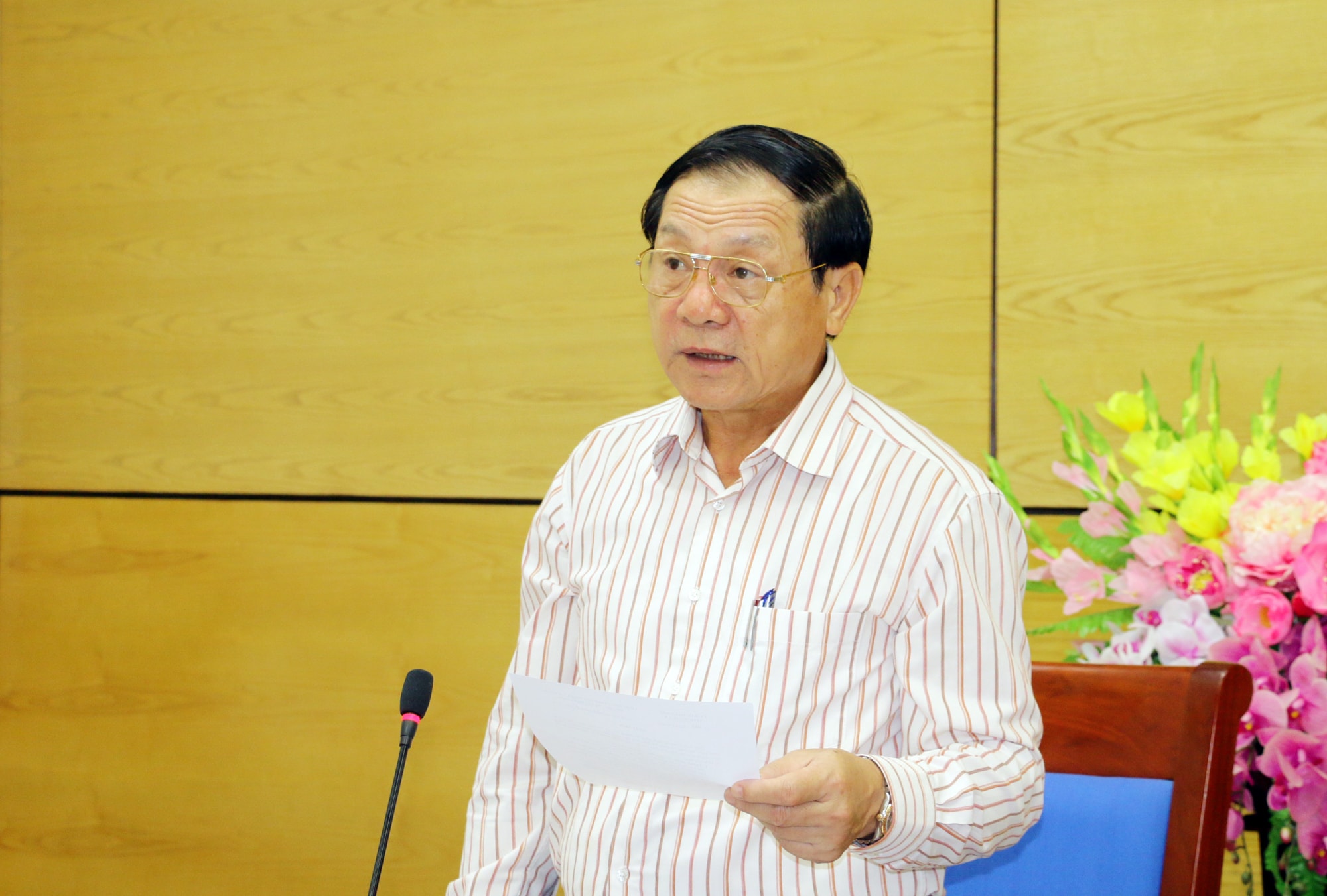 Đồng chí Lê Minh Thông phát biểu chỉ đạo tại cuộc họp. ảnh: Mỹ Hà