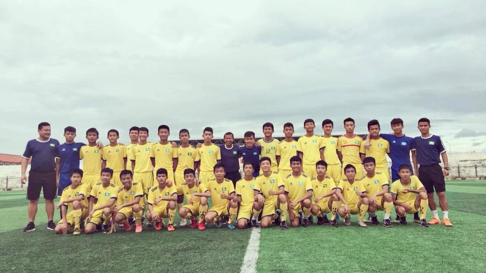 Đội U15 SLNA thể hiện sức mạnh. Ảnh: SLNA FC