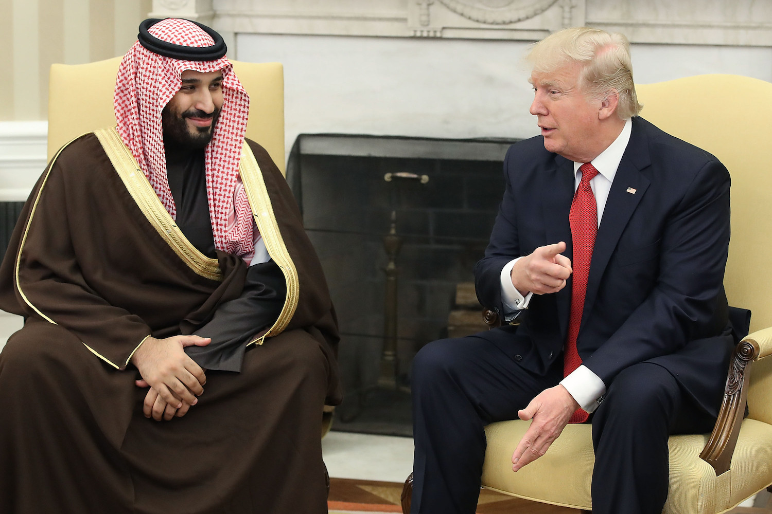 Tổng thống Mỹ Donald Trump và Thái tử Saudi Arabia Mohammed bin Salman tại Nhà Trắng Hồi tháng  3/2017. (Nguồn: Getty) 