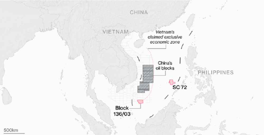 Các block dầu Trung Quốc tuyên bố chủ quyền nằm trong vùng đặc quyền kinh tế biển của Việt Nam.