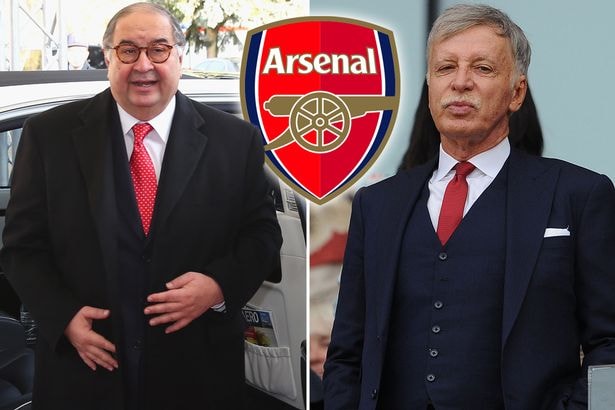 Usmanov (trái) đã bán hết 30% cổ phiếu cho tỷ phú Kroenke. Ảnh: Internet