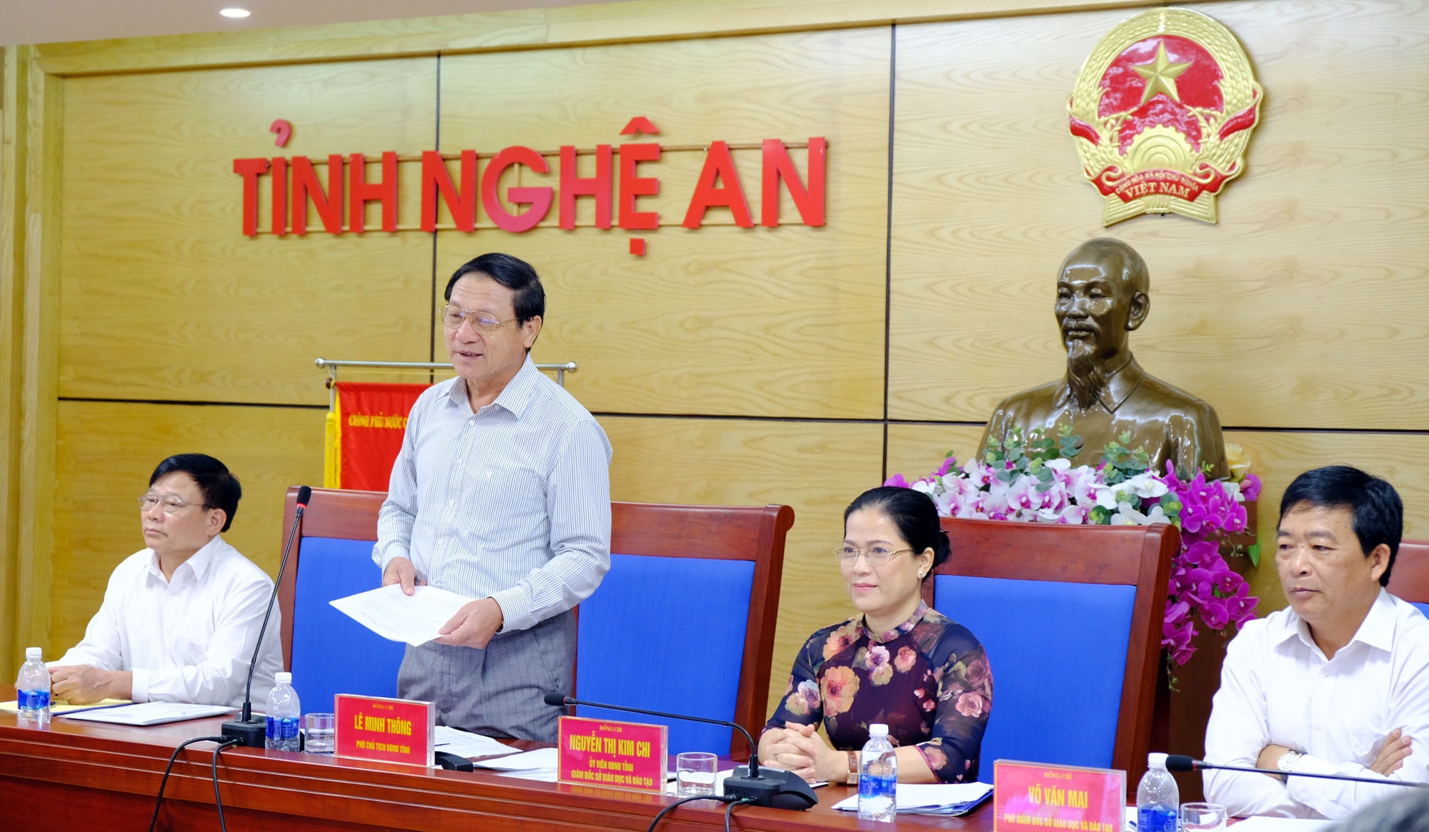 Đồng chí Lê Minh Thông phát biểu tại hội nghị tổng kết. Ảnh: Mỹ Hà