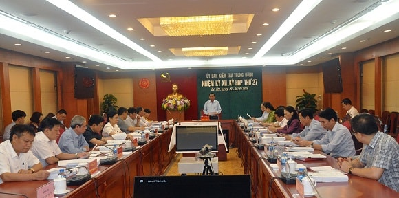 Kỳ họp thứ 27 của Ủy ban Kiểm tra Trung ương xem xét một số nội dung về công tác . (6-2018) Ảnh Vietnamnet.vn