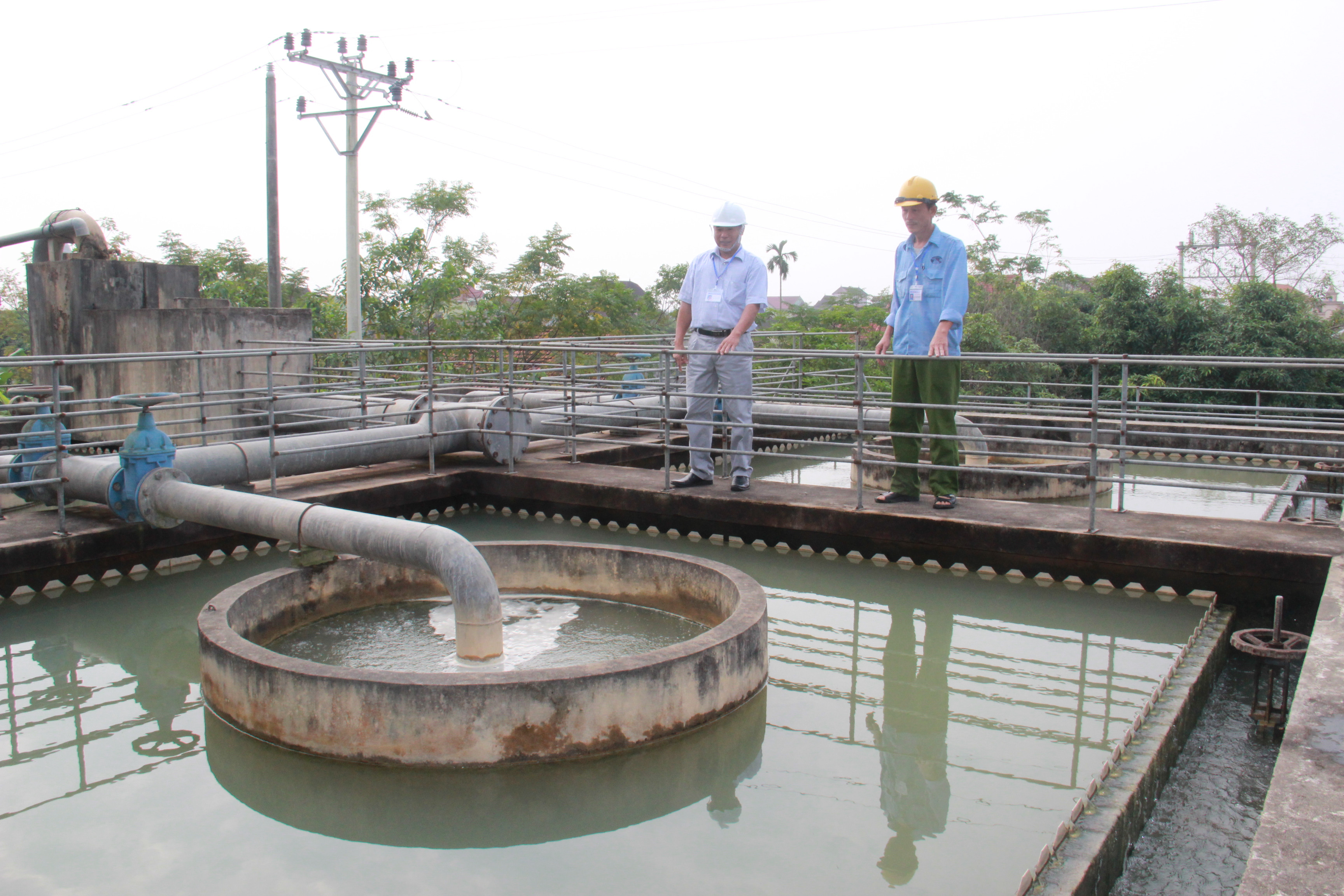Hệ thống bể hợp khối xử lý nước sạch tại Công ty CP Cấp nước Nghệ An. Ảnh: Hoàng Vĩnh