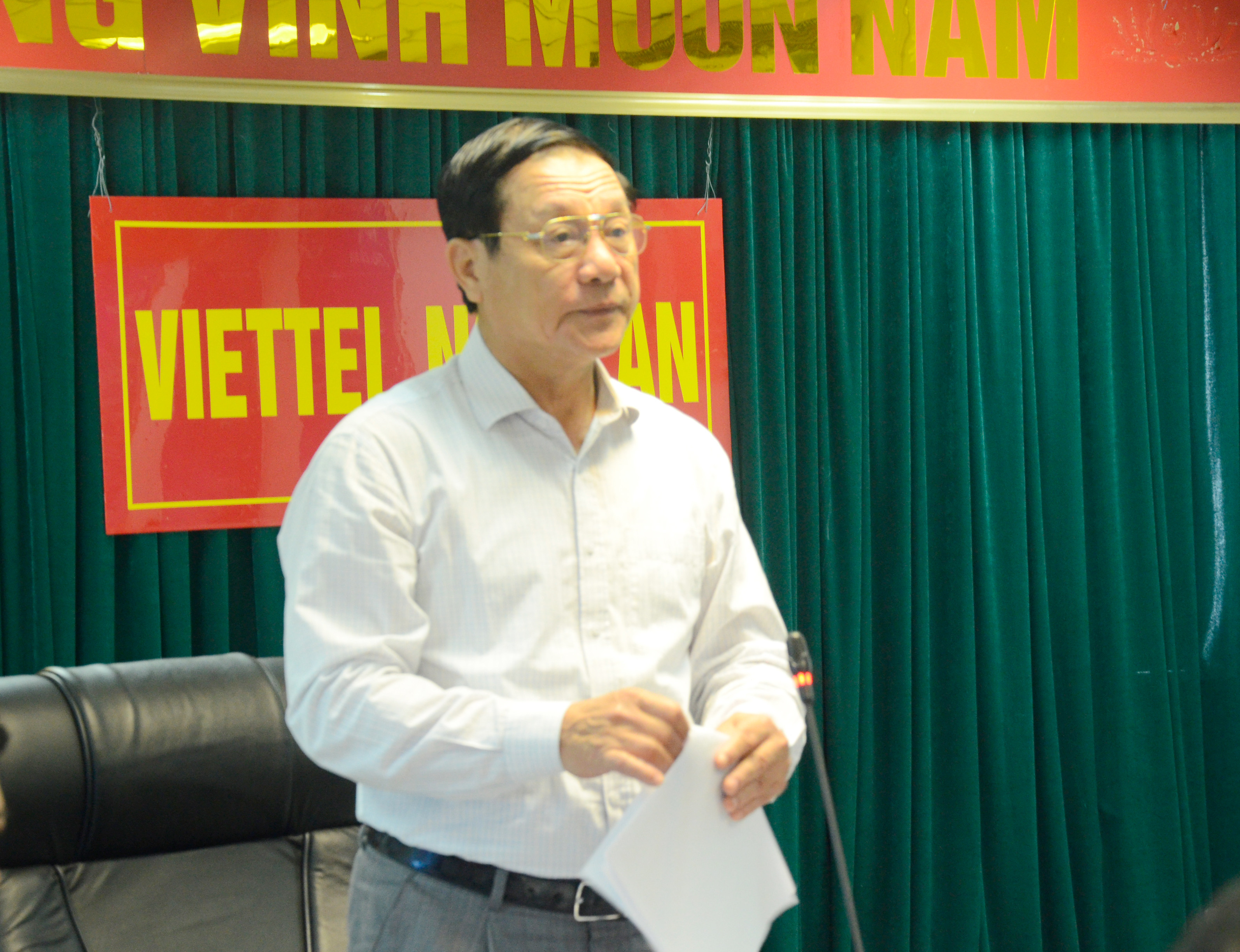 Đồng chí Lê Minh Thông phát biểu tại Hội nghị. Ảnh Thanh Lê