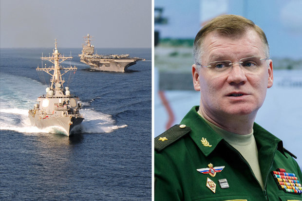 Người phát ngôn Bộ Quốc phòng Nga Igor Kunashenkov cáo buộc Mỹ đang điều động lực lượng lớn tới khu vực Địa Trung Hải. Ảnh: Daily Stars