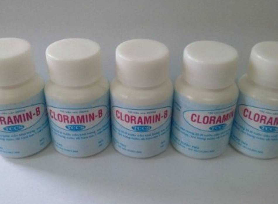 3.Dùng viên nén lọc nước và hóa chất xử lý nước: Viên Cloramin B hoặc Cloramin T: Hòa tan 1 viên Cloramin B hoặc Cloramin T vào một gáo nước, rồi đổ vào bể chứa nước và khuấy đều. Nước phải có mùi clo mới có tác dụng. Đợi khoảng 30 phút sau là có thể sử dụng được.