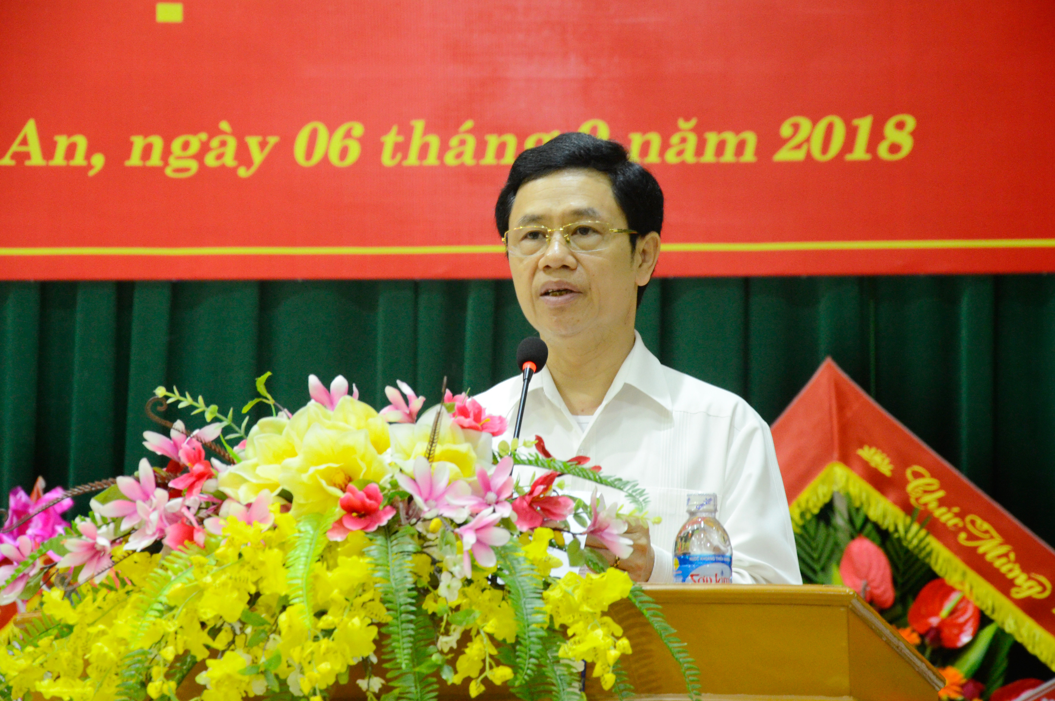 Phó Bí thư Thường trực Nguyễn Xuân Sơn phát biểu tại buổi lễ. Ảnh Thanh Lê