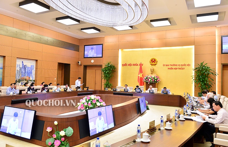 Phiên họp thứ 27 của Ủy ban Thường vụ Quốc hội. Ảnh: Quochoi.vn