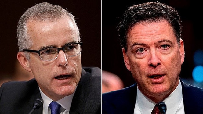 (trái sang phải) Ông Andrew McCabe, ông James Comey /// Reuters