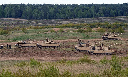 Xe tăng Abrams của Mỹ trong một cuộc diễn tập tại Ba Lan. Ảnh: AFP.