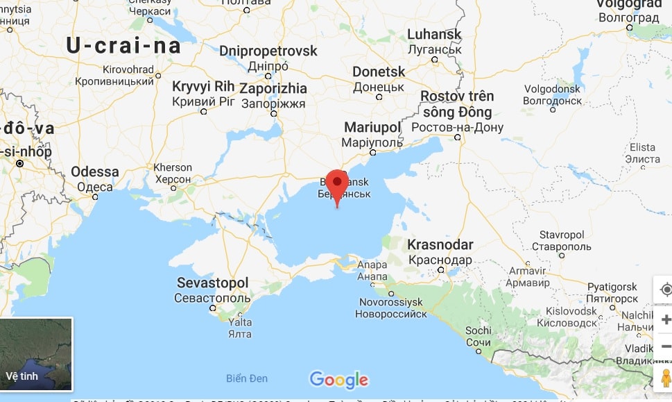 Biển nằm giữa Nga và Ukraine. Ảnh: Google maps