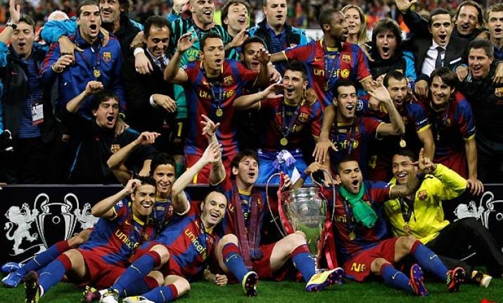 Barcelona giành chức vô địch Champions League mùa giải 2010/2011 trên sân Wembley. Ảnh: Internet