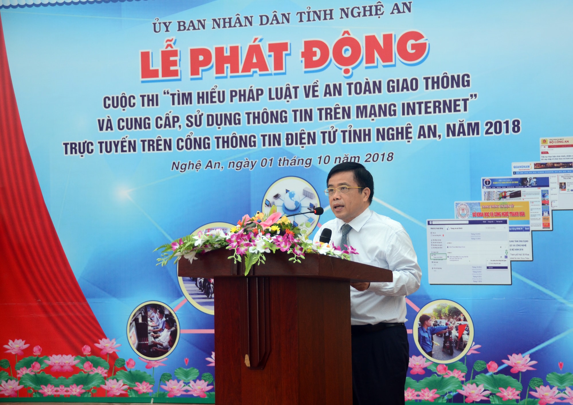 Đồng chí Huỳnh Thanh Điền đề nghị các ban ngành, đơn vị, trường học nghiêm túc triển khai cuộc thi nhằm tạo sự chuyển biến trong ý thức. Ảnh: Thành Chung