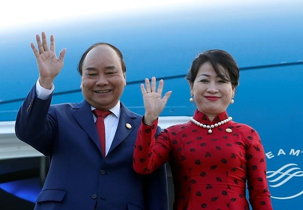 Thủ tướng Chính phủ Nguyễn Xuân Phúc và Phu nhân. Ảnh: Thống Nhất/TTXVN.