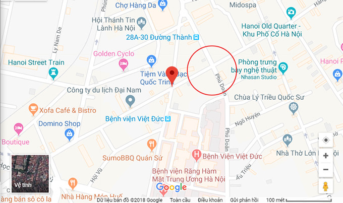 Địa điểm xảy ra tai nạn ở Hà Nội.