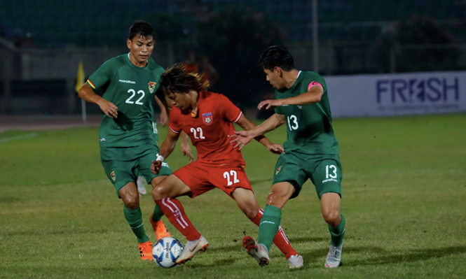 Tuyển Myanmar (giữa) đã có 4 trận giao hữu toàn thua trước AFF Cup 2018. Ảnh: Internet