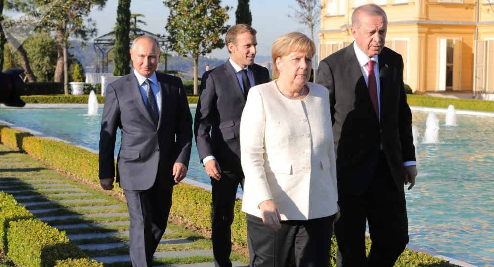 Lãnh đạo Nga, Pháp, Đức, Thổ Nhĩ Kỳ gặp nhau tại Istanbun bàn về Syria. Ảnh: Sputnik