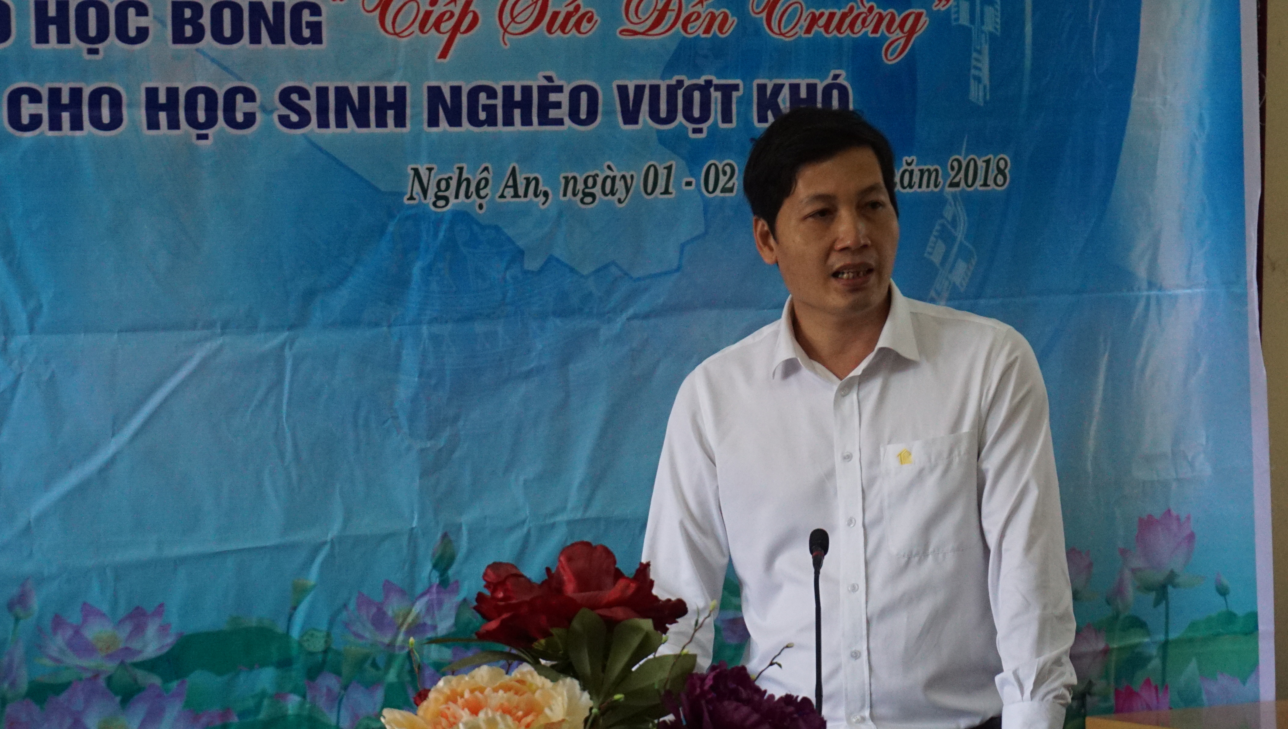 Ông Nguyễn Xuân Hào – Phó Giám đốc Chi nhánh TECCO Nghệ An phát biểu tại buổi lễ. Ảnh: Tùng Linh