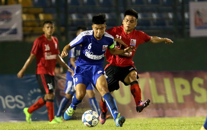 U21 B. Bình Dương (áo xanh) có khá nhiều cầu thủ đang đá V.League 2018. Ảnh: BTC