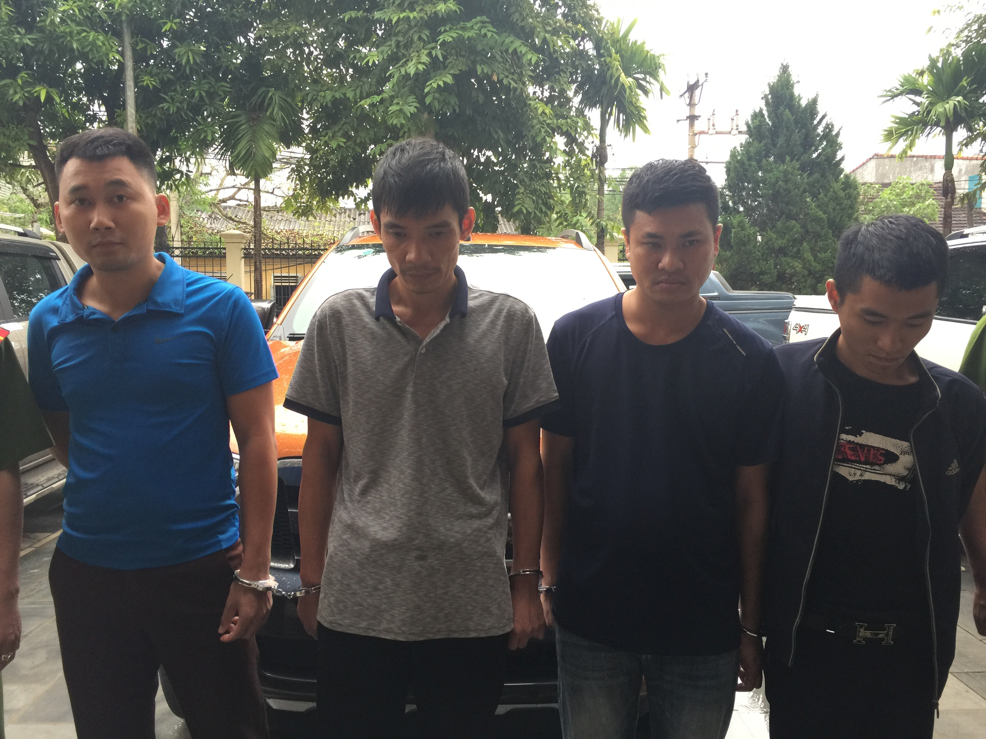 4 đối tượng bị khởi tố gồm: Phan Hải Dương , Trần Mạnh Hiệp, Trần Xuân Hùng và Nguyễn Viết Nghĩa. Ảnh: Vũ Bắc