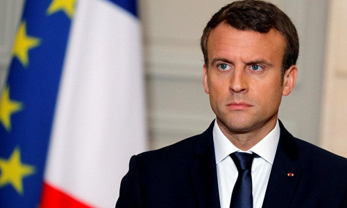 Tổng thống Pháp Emmanuel Macron trong một cuộc họp báo ở Paris hồi tháng 6 năm ngoái. Ảnh: Reuters.