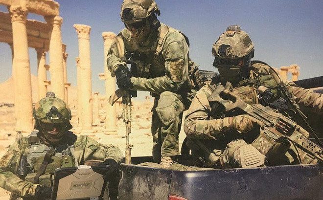 Đặc nhiệm Nga trong chiến dịch giải phóng thành cổ Palmyra lần 2. Ảnh: South Front