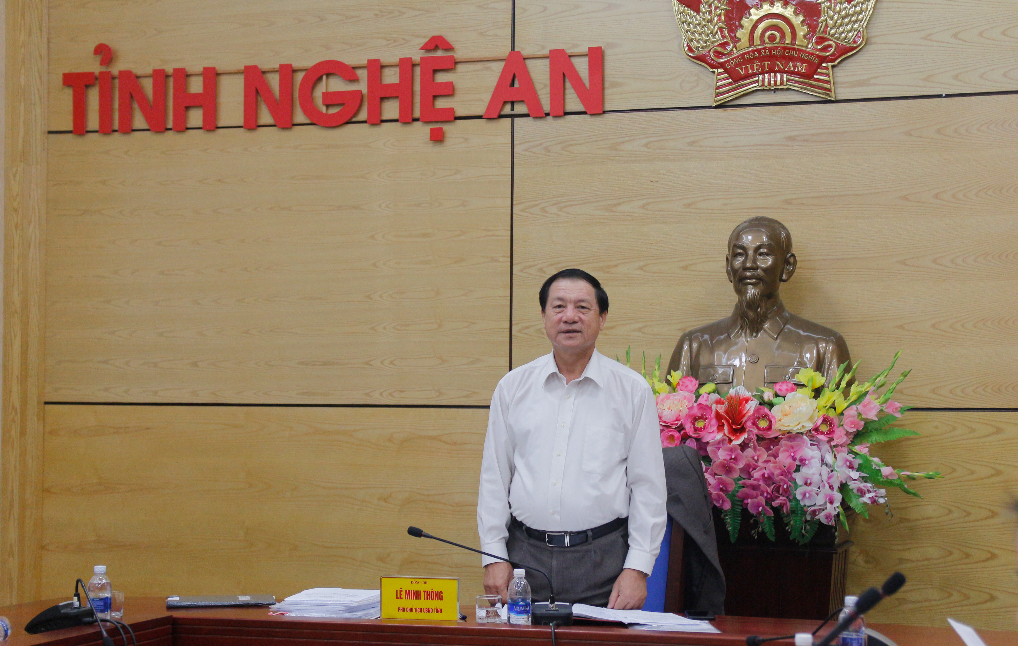 Đồng chí Lê Minh Thông kết luận tại cuộc họp. Ảnh: Thanh Nga