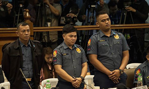 Ba sĩ quan cảnh sát Philippines bị kết án vì sát hại thiếu niên 17 tuổi, từ trái qua: Arnel Oares, Jerwin Cruz, Jeremias Pereda. Ảnh: BBC.