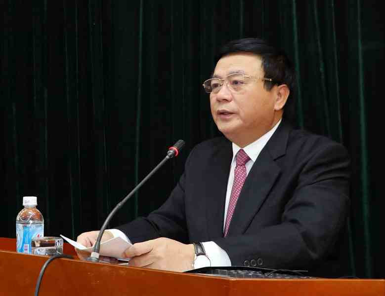 Đồng chí Nguyễn Xuân Thắng - Bí thư TƯ Đảng, Chủ tịch Hội đồng Lý luận TƯ phát biểu tại hội thảo