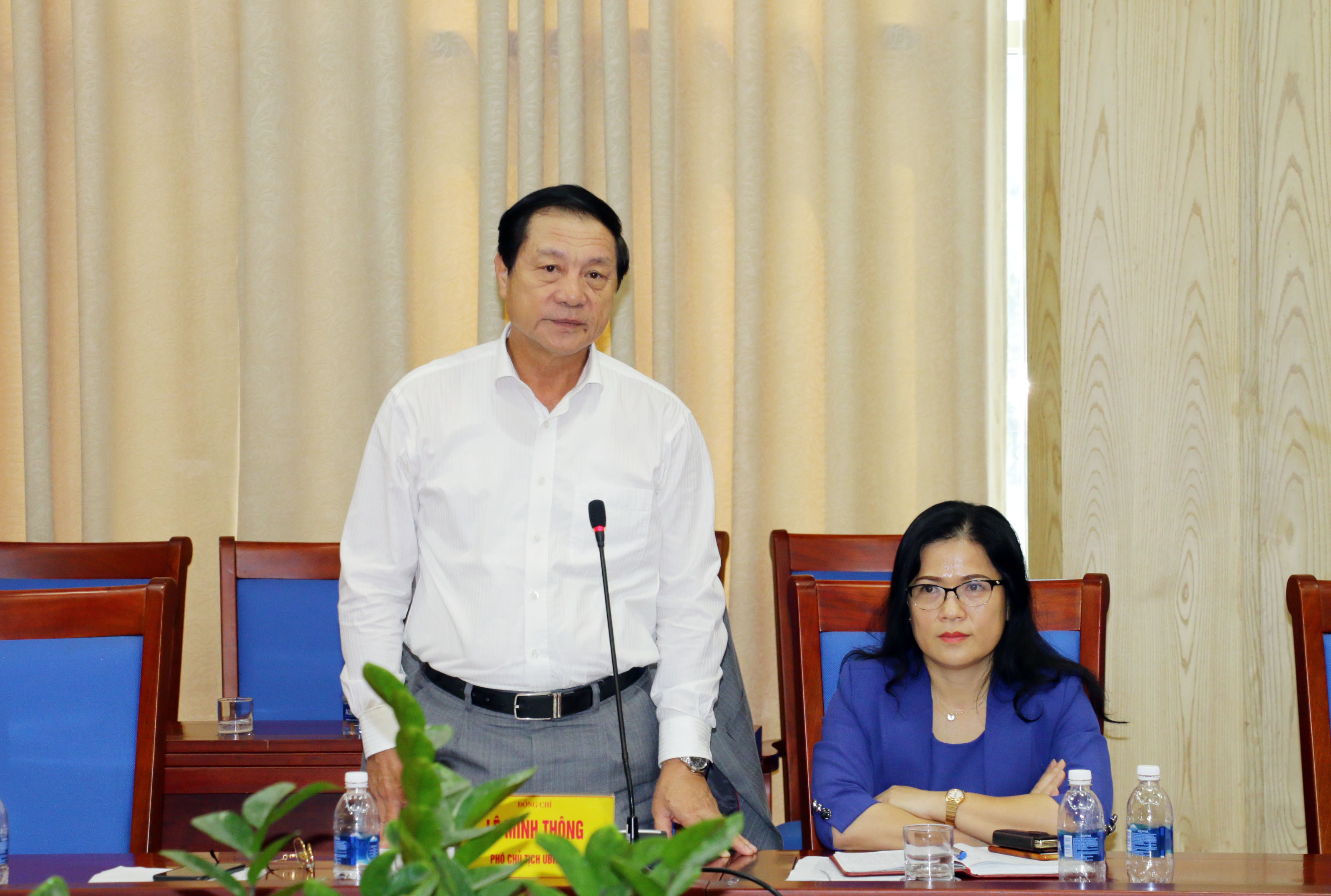 Đồng chí Lê Minh Thông phát biểu tại cuộc họp. Ảnh: Mỹ Hà