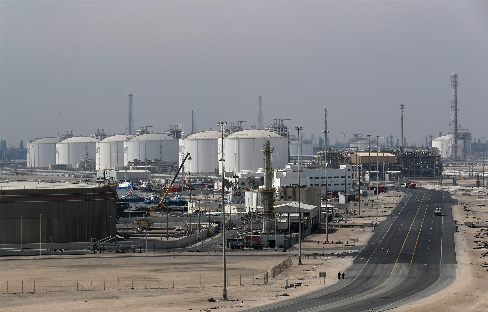 Thành phố công nghiệp Ras Laffan- nơi sản xuất khí hóa lỏng của Qatar. Ảnh: AFP