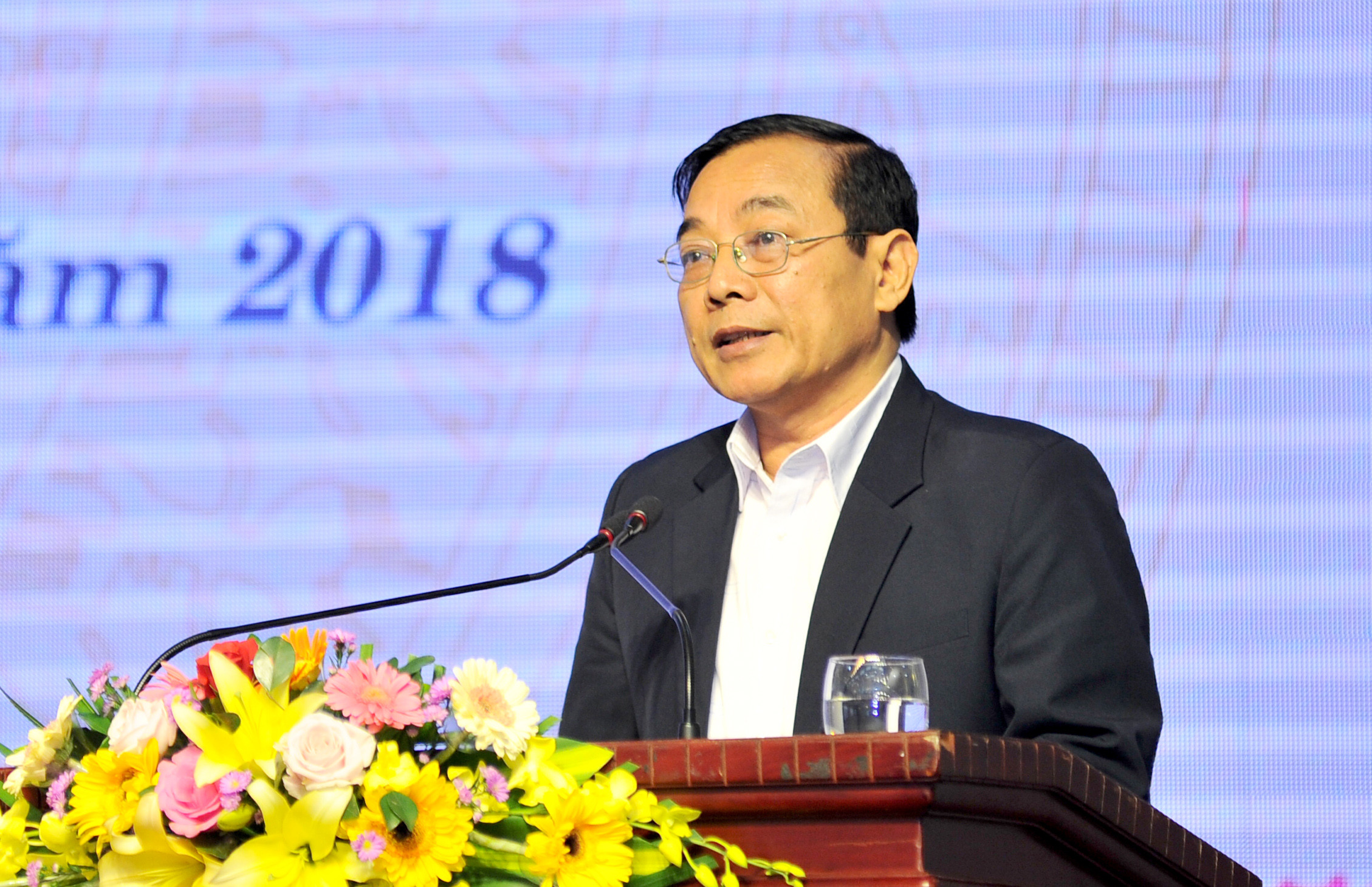 Chủ tịch Ủy ban MTTQ tỉnh Nguyễn Văn Huy phát biểu